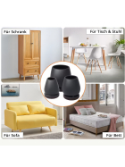 Profi Stuhlbein Silikon Filz Stulpen Rund, 4er-Set, Gr. L, schwarz