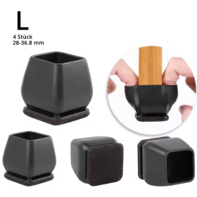 Profi Stuhlbein Silikon Filz Stulpen Quadrat, 4er-Set,...