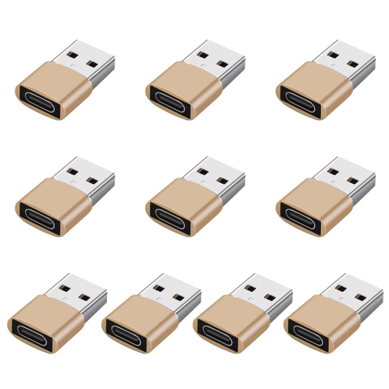 USB 3.0 zu USB-C (Thunderbolt 3) Adapter, 10er-Set, gold
