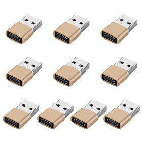 USB 3.0 zu USB-C (Thunderbolt 3) Adapter, 10er-Set, gold