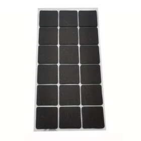 Filzgleiter selbstklebend, quadratisch, 18 Stk., schwarz