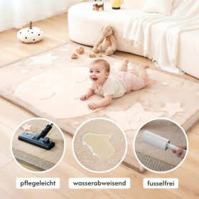 Hakuna Matte Samtmatte, 3D Wolke Spielmatte, 1.7 x 1.2 m, Moon & Stars