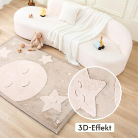 Hakuna Matte Samtmatte, 3D Wolke Spielmatte, 1.7 x 1.2 m, Moon & Stars
