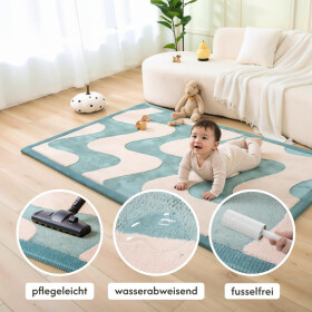 Hakuna Matte Samtmatte, 3D Wolke Spielmatte, 1.7 x 1.2 m, Waves
