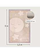 Hakuna Matte Samtmatte, 3D Wolke Spielmatte, 2  x 1.5 m, Moon & Stars