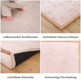 Hakuna Matte Samtmatte, Glow in the Dark Wolke Spielmatte 1.7 x 1.2 m, Dinosaurs