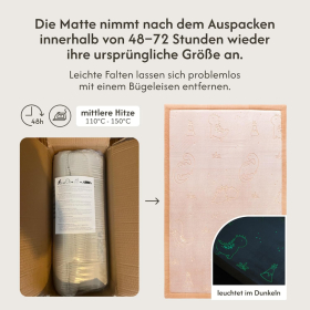 Hakuna Matte Samtmatte, Glow in the Dark Wolke Spielmatte 1.7 x 1.2 m, Dinosaurs