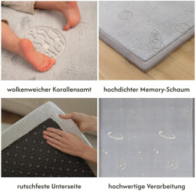 Hakuna Matte Samtmatte, Glow in the Dark Wolke Spielmatte 1.7 x 1.2 m, Planets