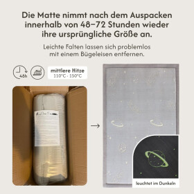 Hakuna Matte Samtmatte, Glow in the Dark Wolke Spielmatte 1.7 x 1.2 m, Planets