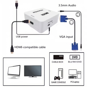 VGA zu HDMI Konverter, weiss