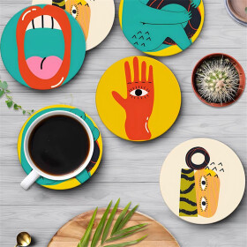 D-Art Style Holz Untersetzer Set