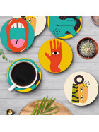 D-Art Style Holz Untersetzer Set