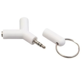 Kopfh&ouml;rer Double Jack Adapter, 3.5 mm, weiss