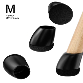 Profi Stuhlbein Silikon Filz Stulpen Winkel, 4er-Set, M,...