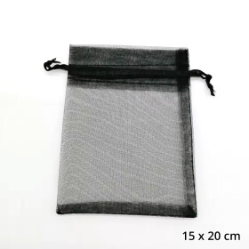 Organzabeutel 10 St&uuml;ck, schwarz, 15x20 cm