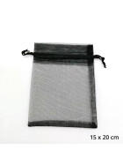 Organzabeutel 10 St&uuml;ck, schwarz, 15x20 cm
