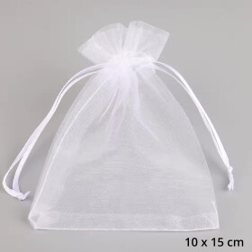 Organzabeutel 10 St&uuml;ck, weiss, 10x15 cm