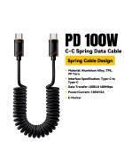 USB-C - USB-C, 100W, Spiralkabel