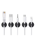 Mini Kabelhalter, selbstklebend (&Oslash; 1,5 cm), 10 Stk., schwarz