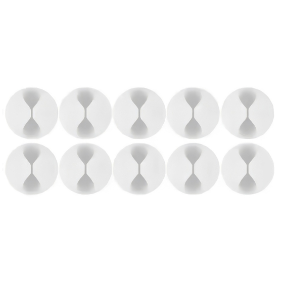 Mini Kabelhalter, selbstklebend (&Oslash; 1,5 cm), 10 Stk., weiss