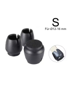 Eazy Stuhlbein Stulpen Rund, 4er-Set, Gr. S, schwarz