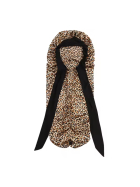 Satin Haarschlafhaube XL Bonnet zum Binden, Leopard