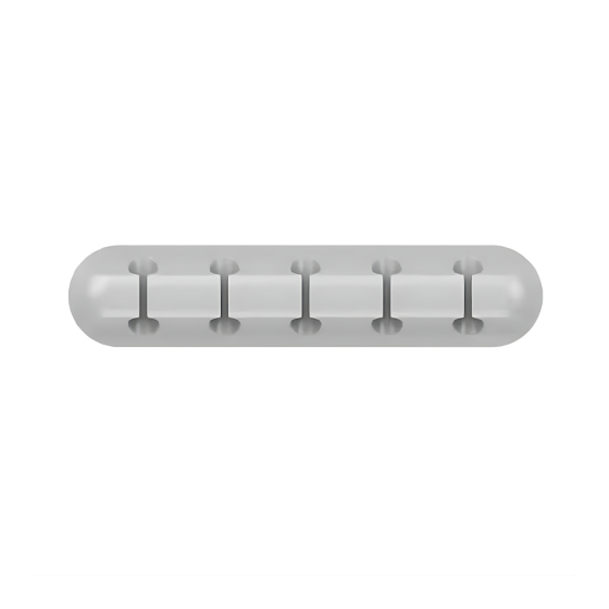 Kabelhalter 5-Slot, selbstklebend, grau