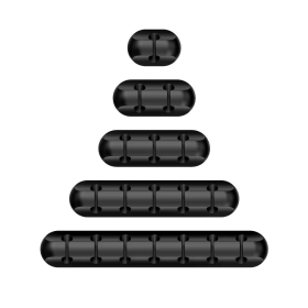 Kabelhalter 5er-Set, selbstklebend, schwarz