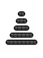 Kabelhalter 5er-Set, selbstklebend, schwarz