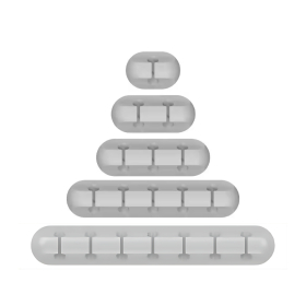 Kabelhalter 5er-Set, selbstklebend, grau