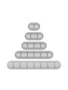 Kabelhalter 5er-Set, selbstklebend, grau