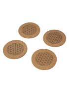 Kork-Untersetzer mit Gravur, Edition Lebensblume, 4er-Set