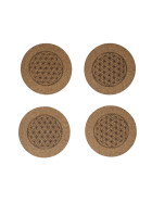 Kork-Untersetzer mit Gravur, Edition Lebensblume, 4er-Set