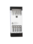 Garnitur 6 Fonduegabeln Inox mit Ringen