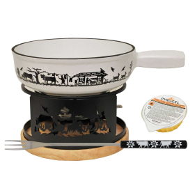 Alpes Fondue-Set, 9-Teilig, weiss, 23 cm Bc