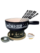 ALPES Fondue Set, 9-teilig, schwarz, 21 cm