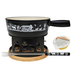 Alpes Fondue-Set 9-tlg, schwarz, 23 cm