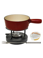 Fondue-Set rot 9-teilig