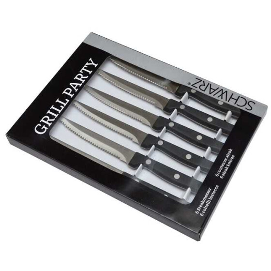 Set 6 Steakmesser POM, schwarz
