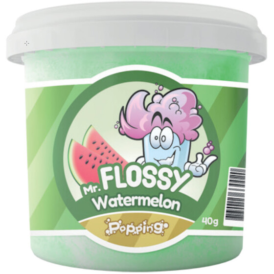 Mr. Flossy Zuckerwatte Wassermelone mit Knalleffekt, 40g