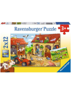 Puzzle Fleissig auf dem Bauernhof, 2 x 12 Teile