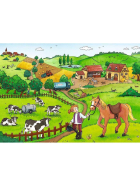 Puzzle Fleissig auf dem Bauernhof, 2 x 12 Teile