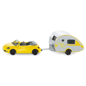 Siku Spielzeugauto PKW Volkswagen mit Wohnanhänger