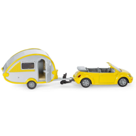 Siku Spielzeugauto PKW Volkswagen mit Wohnanhänger
