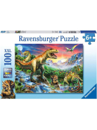 Puzzle Bei den Dinosauriern, 100 Teile