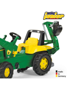 RollyToys Junior Trettraktor John Deere mit Frontlader & Heckbagger