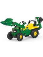 RollyToys Junior Trettraktor John Deere mit Frontlader & Heckbagger