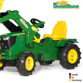 RollyToys Farmtrac Trettraktor John Deere 6210 R mit Frontlader & Luftreifen